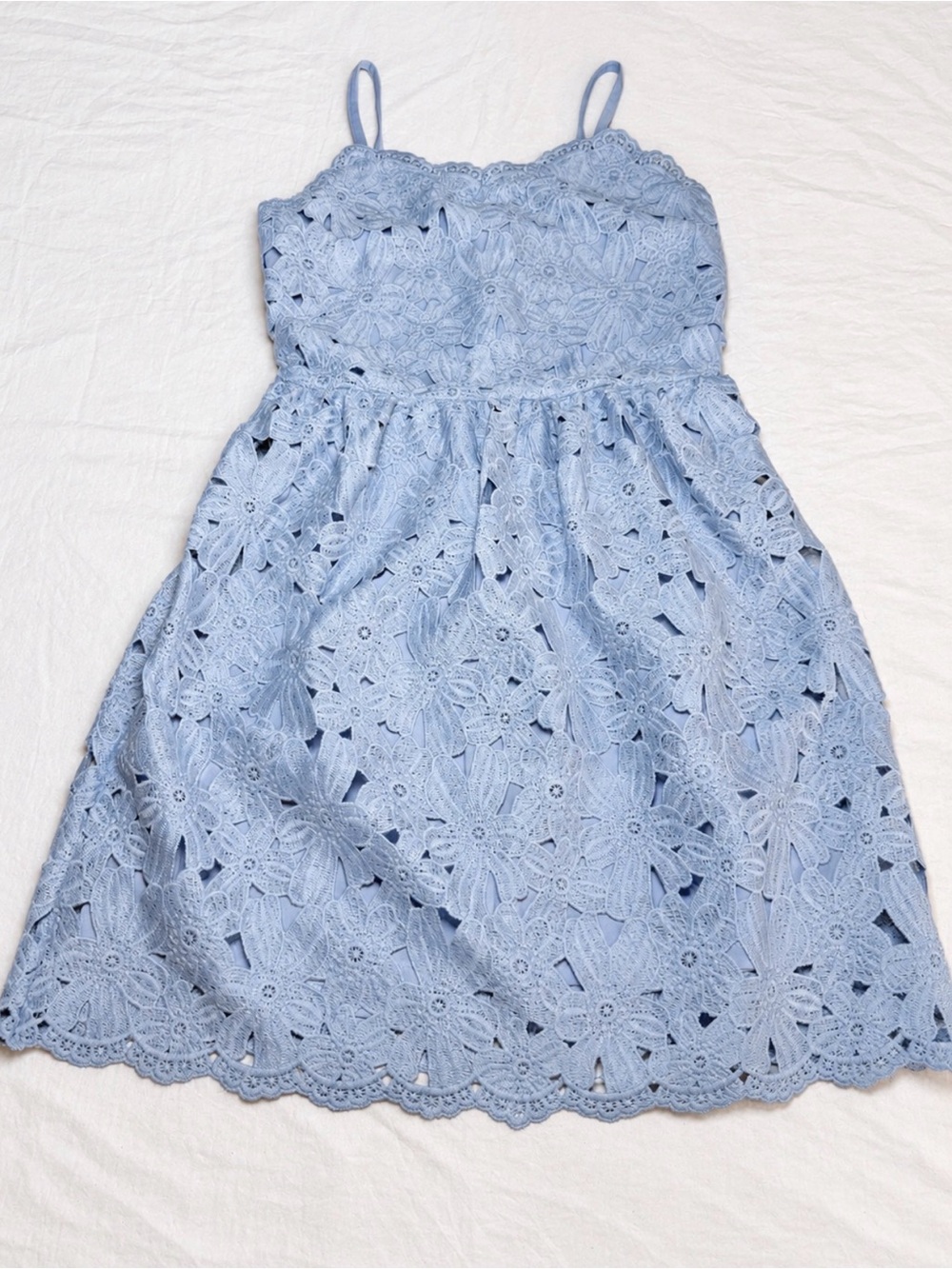 H&M Girls 14+ / Women’s Small Blue Floral Lace Fit & Flare Dress